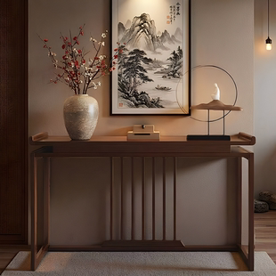 新中式玄关台神台橡胶木供桌香案家用观音财神香火供仙桌佛龛佛台