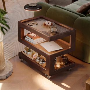 创意边几沙发侧边柜现代简约客厅小茶几可移动实木床头边柜置物架