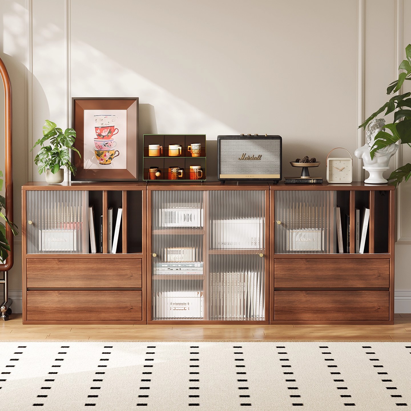 中古斗柜书柜书架一体靠墙储物柜