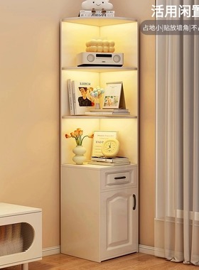角柜转角柜墙角三角置物架客厅卧室书柜储物柜子拐角角落收纳边柜