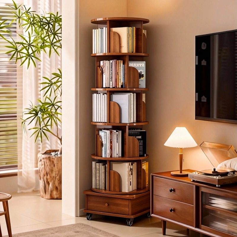 实木旋转书架360度书柜网红收纳家用客厅可移动幼儿园落地置物架,住宅家具,书架,淘宝优惠券,粉丝福利购,淘宝优惠卷