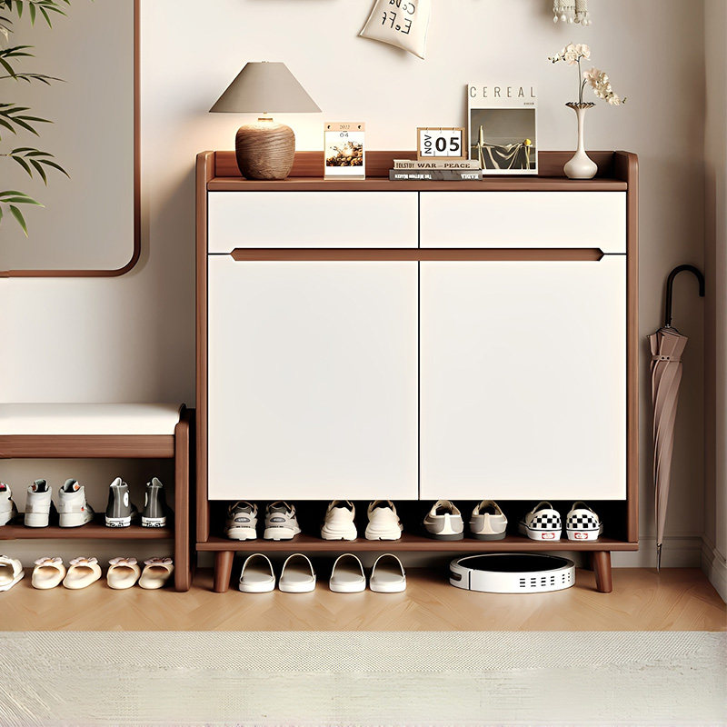 鞋柜收纳柜一体靠墙2026新款家用入户门口储物柜室内玄关柜鞋架子