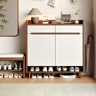 纯实木芯鞋柜收纳柜一体靠墙家用入户门口储物柜室内玄关柜鞋架子