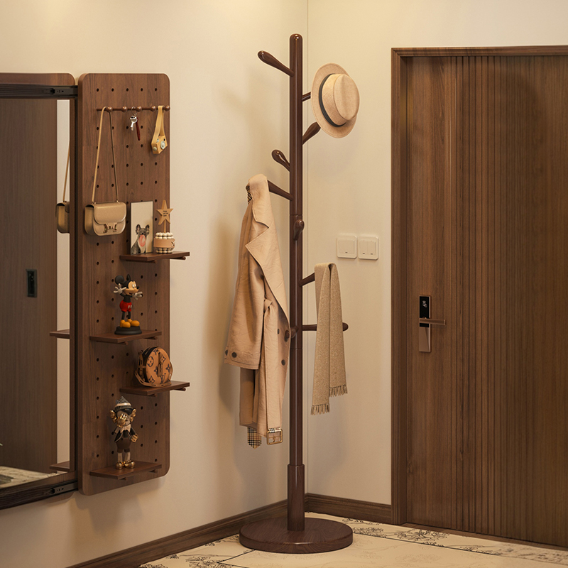 实木衣架家用挂衣服落地衣帽架