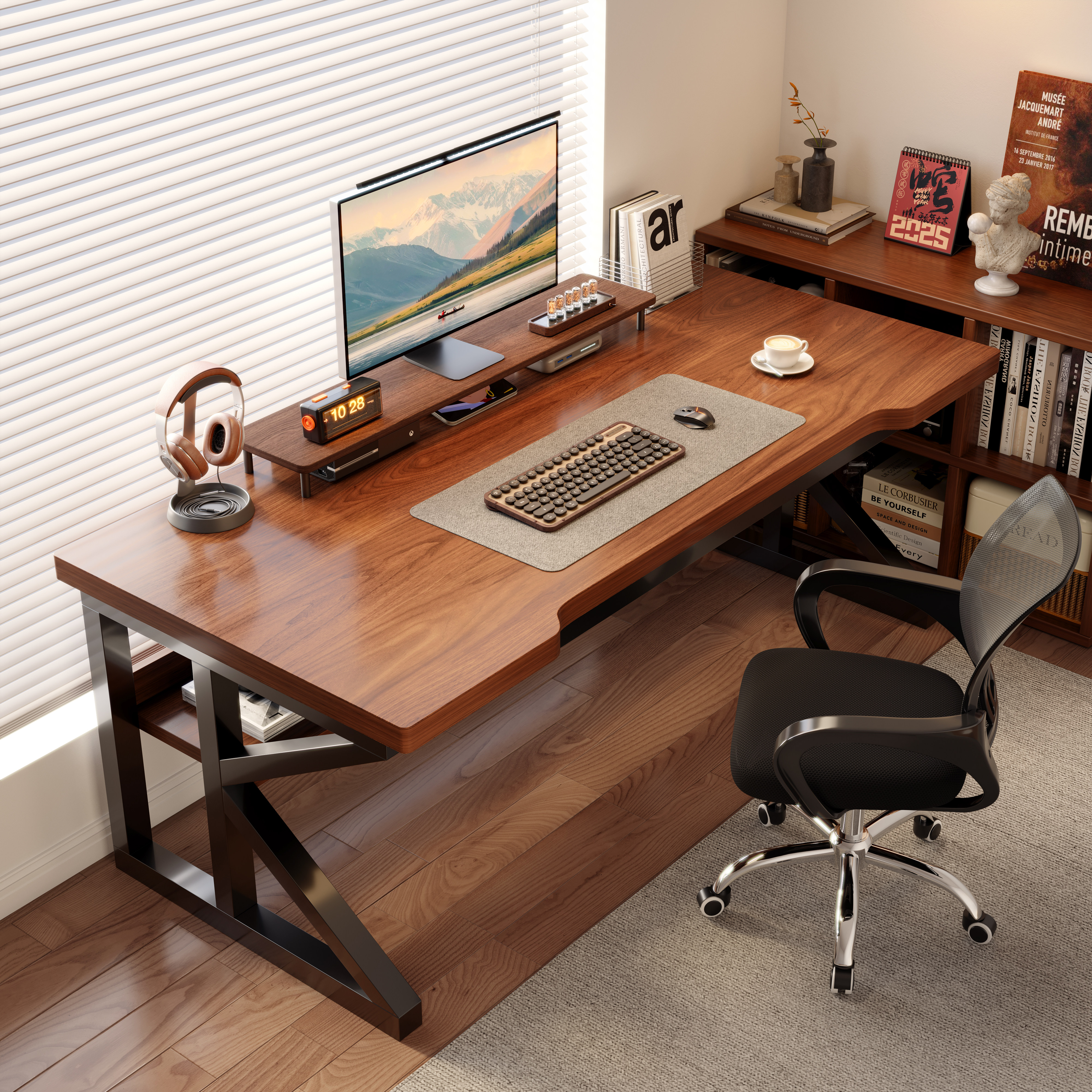 电脑桌台式家用电竞桌卧室书房书桌学生学习写字桌成人办公桌子