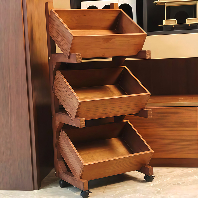 中古风置物架零食架大容量多层