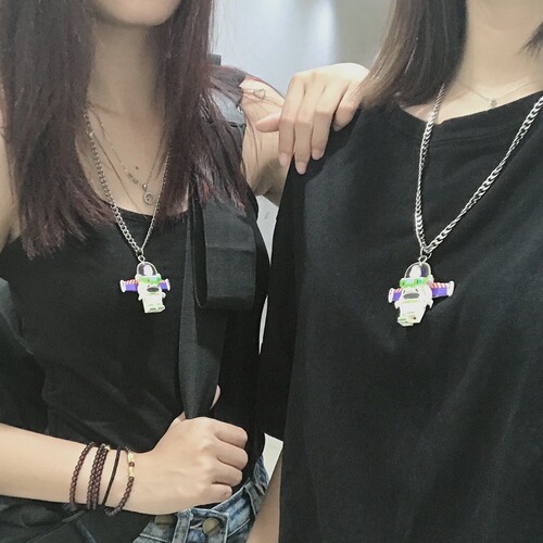 巴斯光年积木男女街头潮人风项链