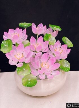 琉璃荷花佛前供花观音
