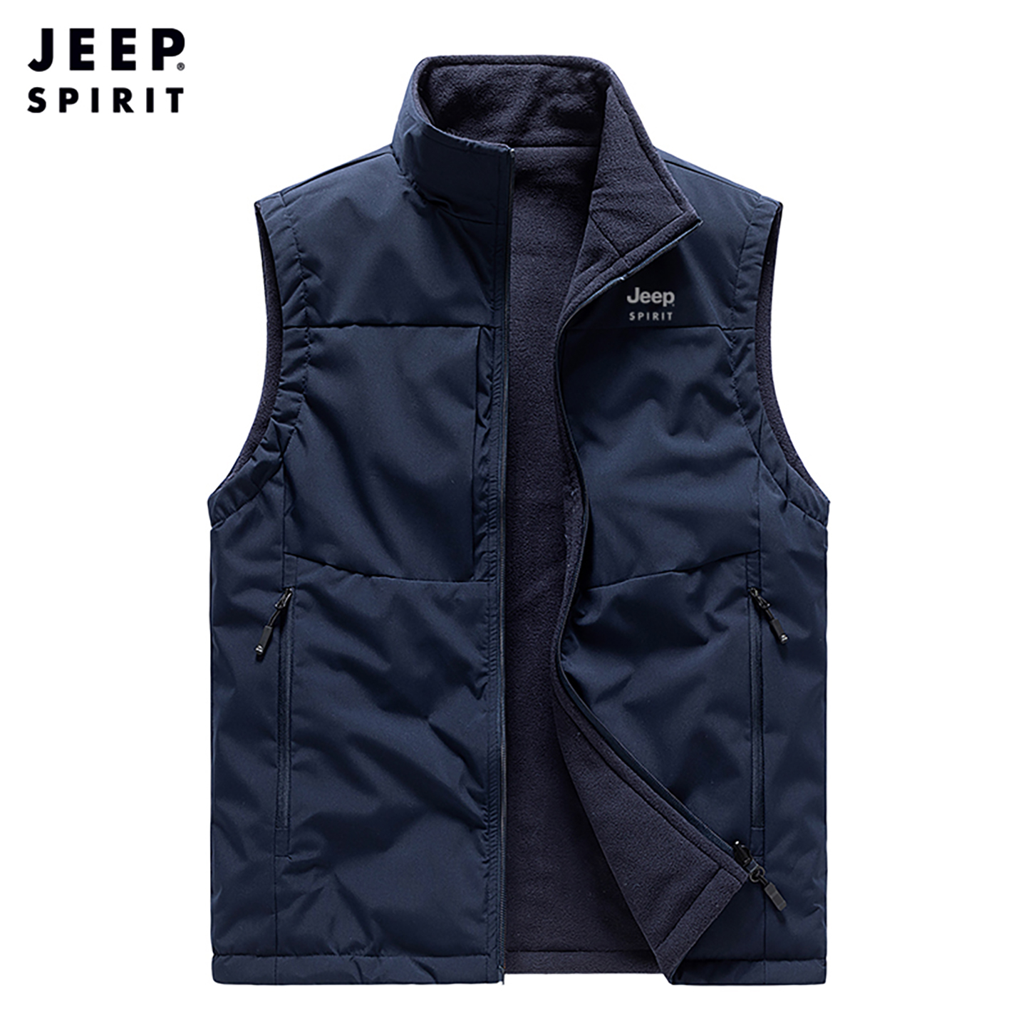 jeepspirit男士双面穿加绒马甲