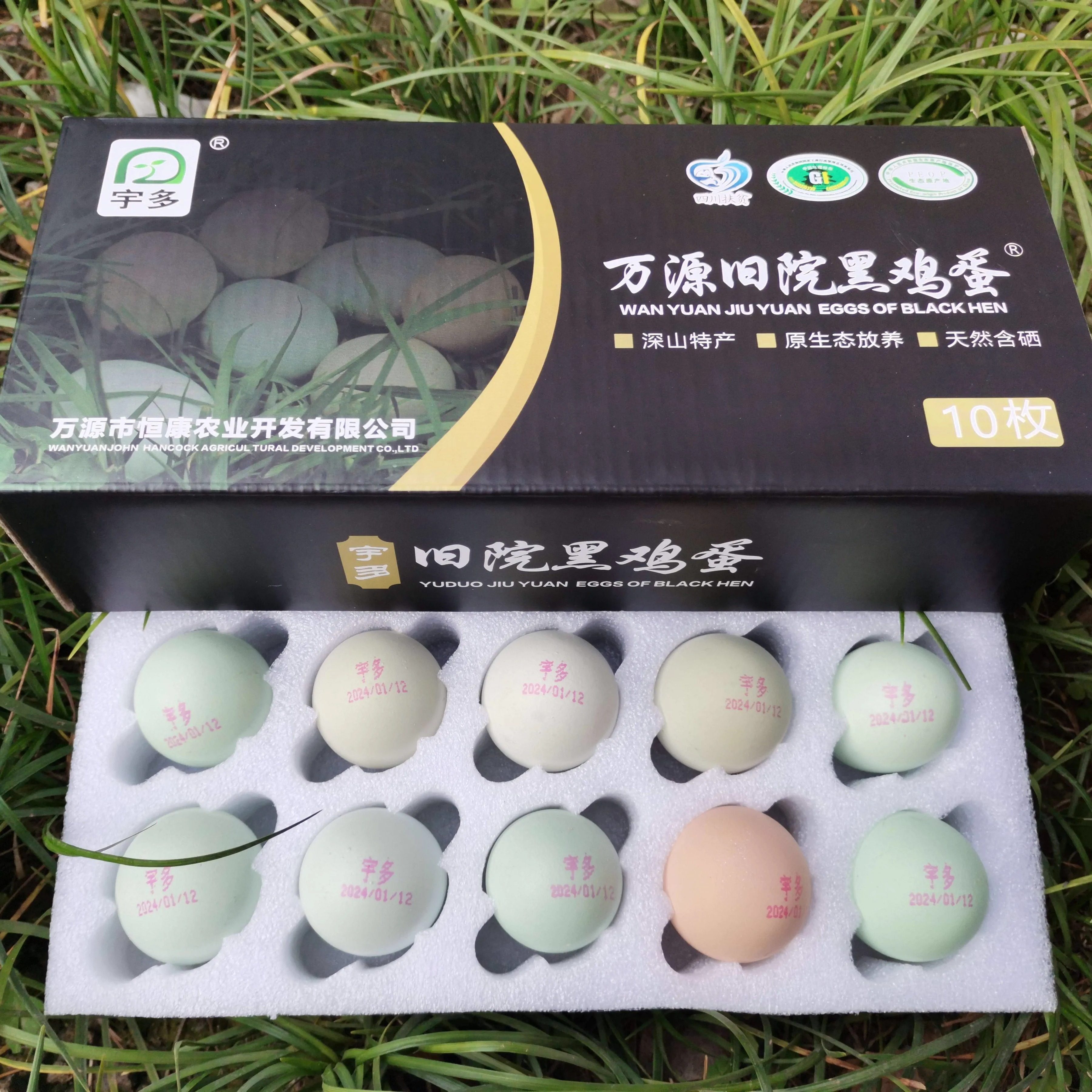 万源特产组合：10枚旧院黑鸡蛋+1袋干土豆片（500g）