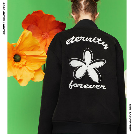 NSSLAB2020款国潮原创宽松休闲双色外套丁程鑫同款字母印花夹克女