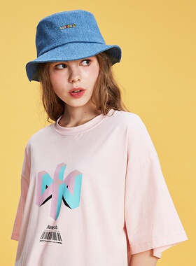 NSS LAB 2020 S/S 原创国潮潮牌粉色logo印花短袖T恤情侣款bf风