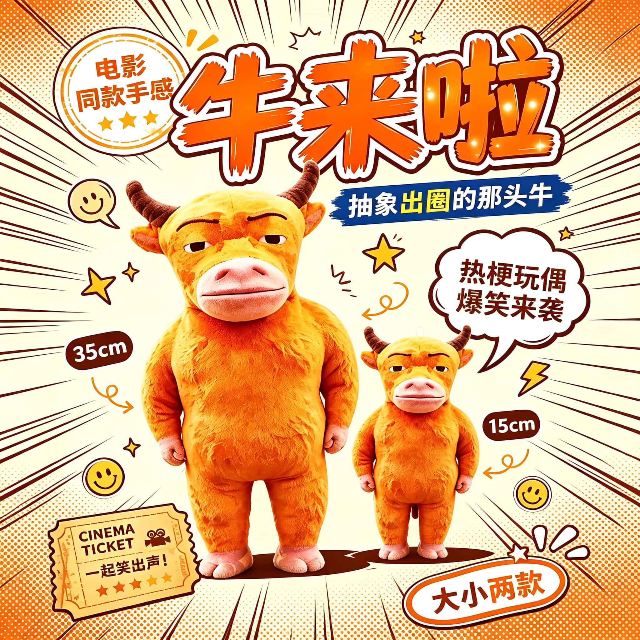 牛来抽象毛绒玩偶手办挂件摆件玩具公仔怪录音发声妈妈钥匙扣礼物