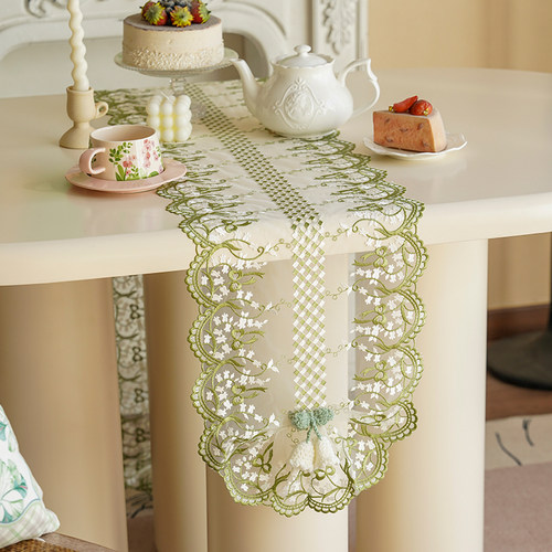 法式ins风蕾丝桌旗电视柜盖布