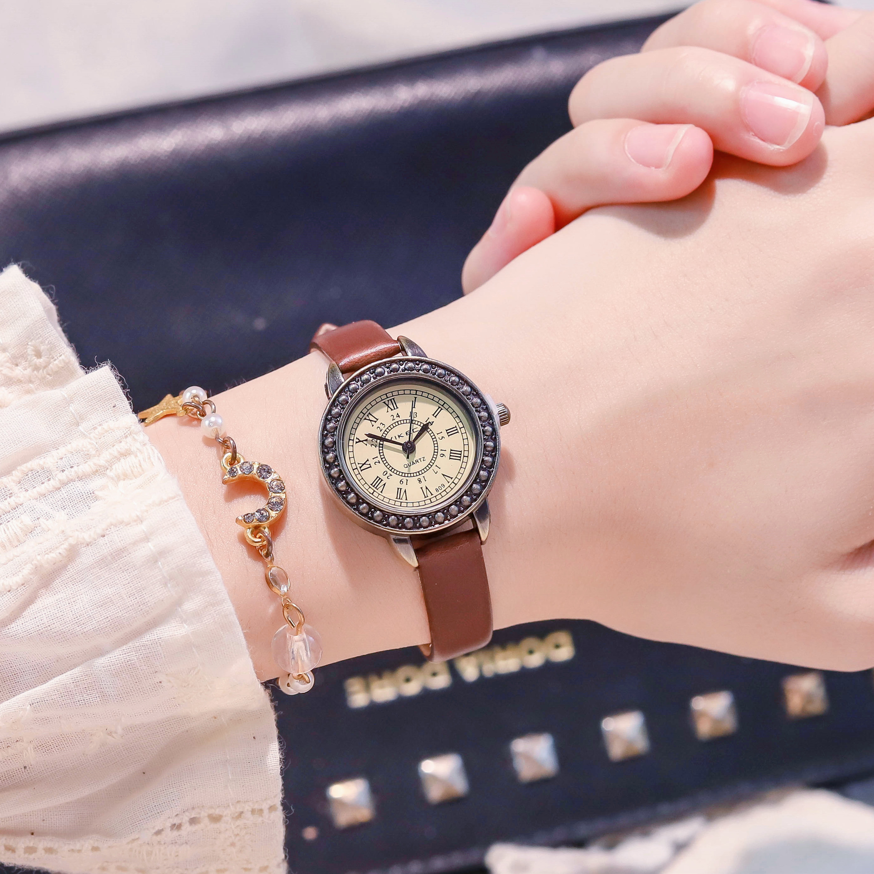 罗马ins小众设计初高中女生手表