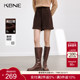 休闲裤 2025秋冬新款 A字短裤 KBNE咖色直筒裤 加厚气质慵懒阔腿裤 女