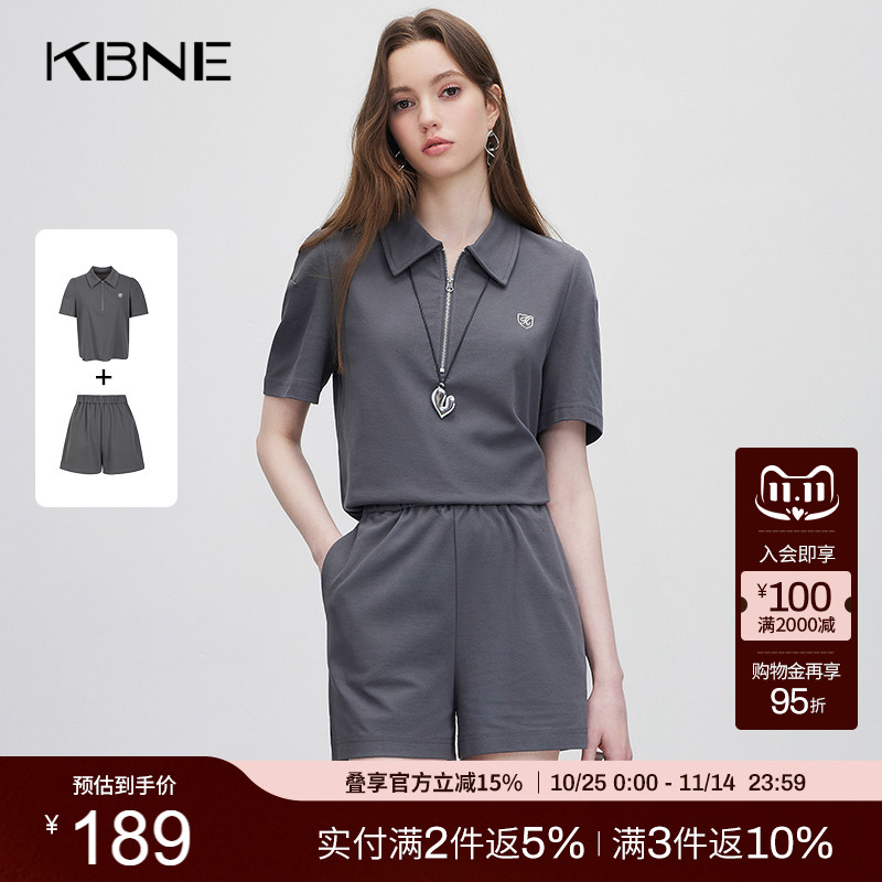 KBNE卫衣女套装两件套短袖2025夏季新款休闲运动风上下一整套穿搭