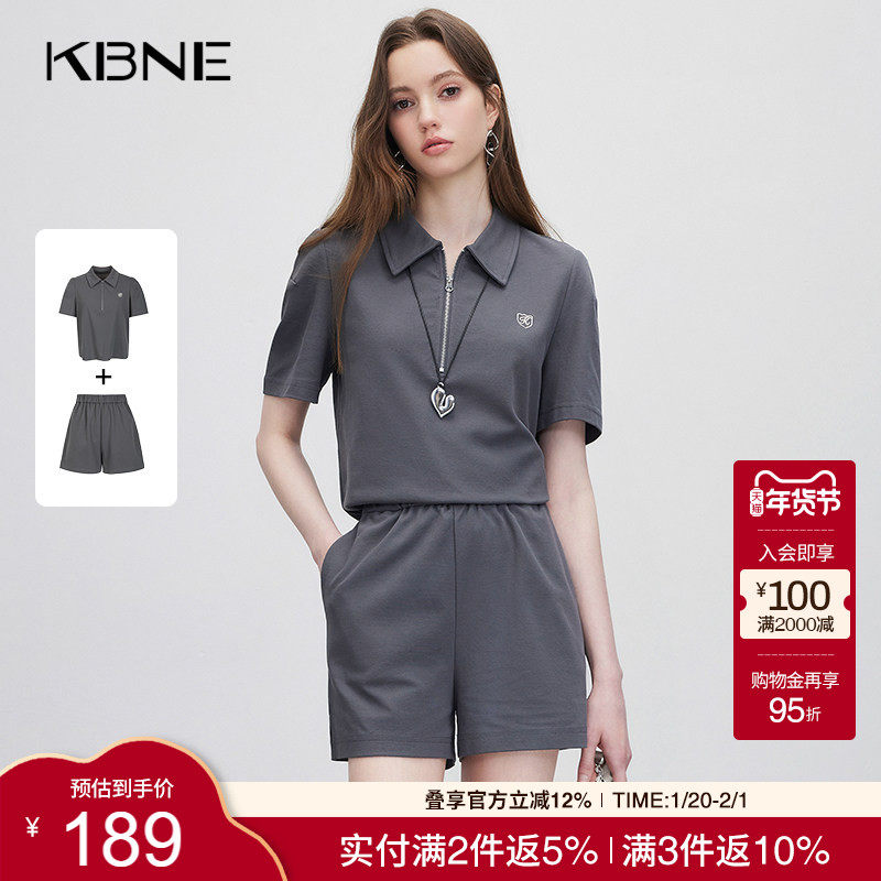 KBNE卫衣女套装两件套短袖2025夏季新款休闲运动风上下一整套穿搭,女装/女士精品,时尚套装,淘宝优惠券,粉丝福利购,淘宝优惠卷
