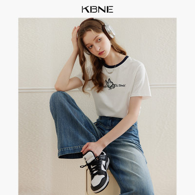 KBNE牛仔裤女宽松直筒裤2024夏季新款小个子今年流行的爆款裤子