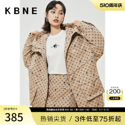 【商场同款】KBNE秋装新款风衣外套女翻领高级感大衣KFY36308102