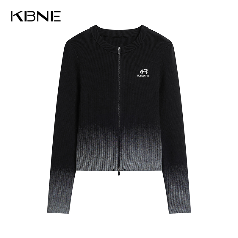 【商场同款】黑色羊毛针织衫长袖上衣小个子开衫女2024年秋冬新款