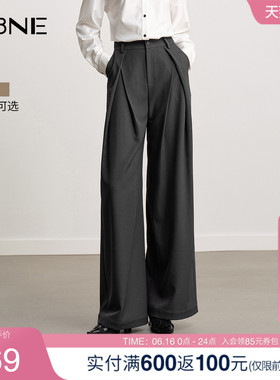 KBNE灰色高级感西装裤女2026春季新款松弛感宽松阔腿裤休闲长裤子