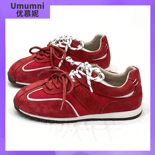 优慕妮秋季新款真皮休闲运动板鞋