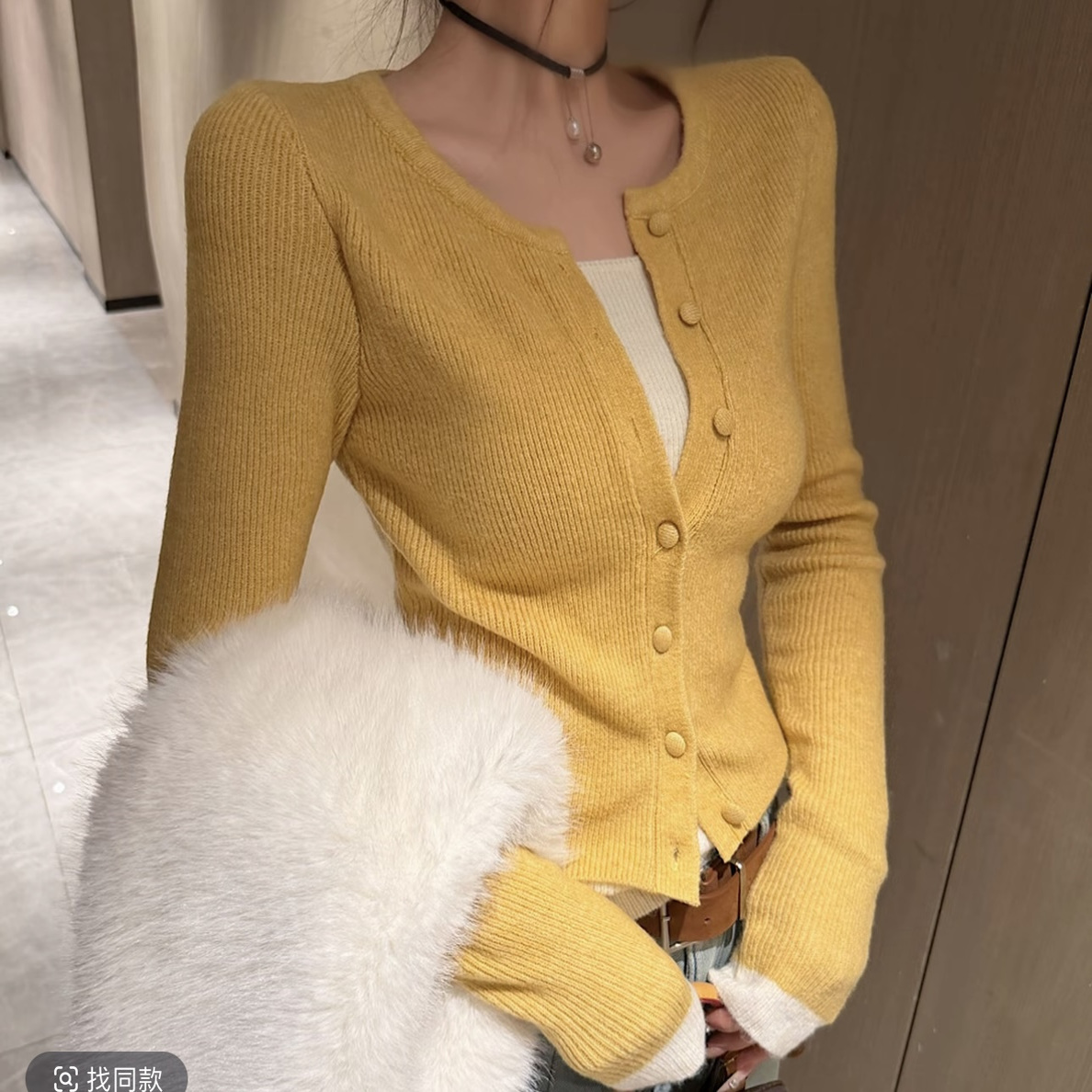 2025秋冬装新款圣诞红百搭显瘦针织假两件修身韩版撞色上衣女