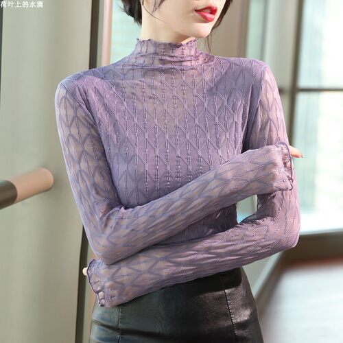 蕾丝可外穿早春新款打底衫