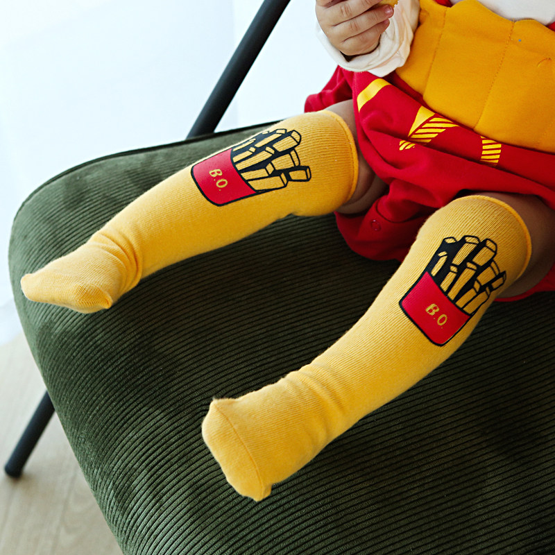 ins潮流新生儿袜子秋冬卷边中筒