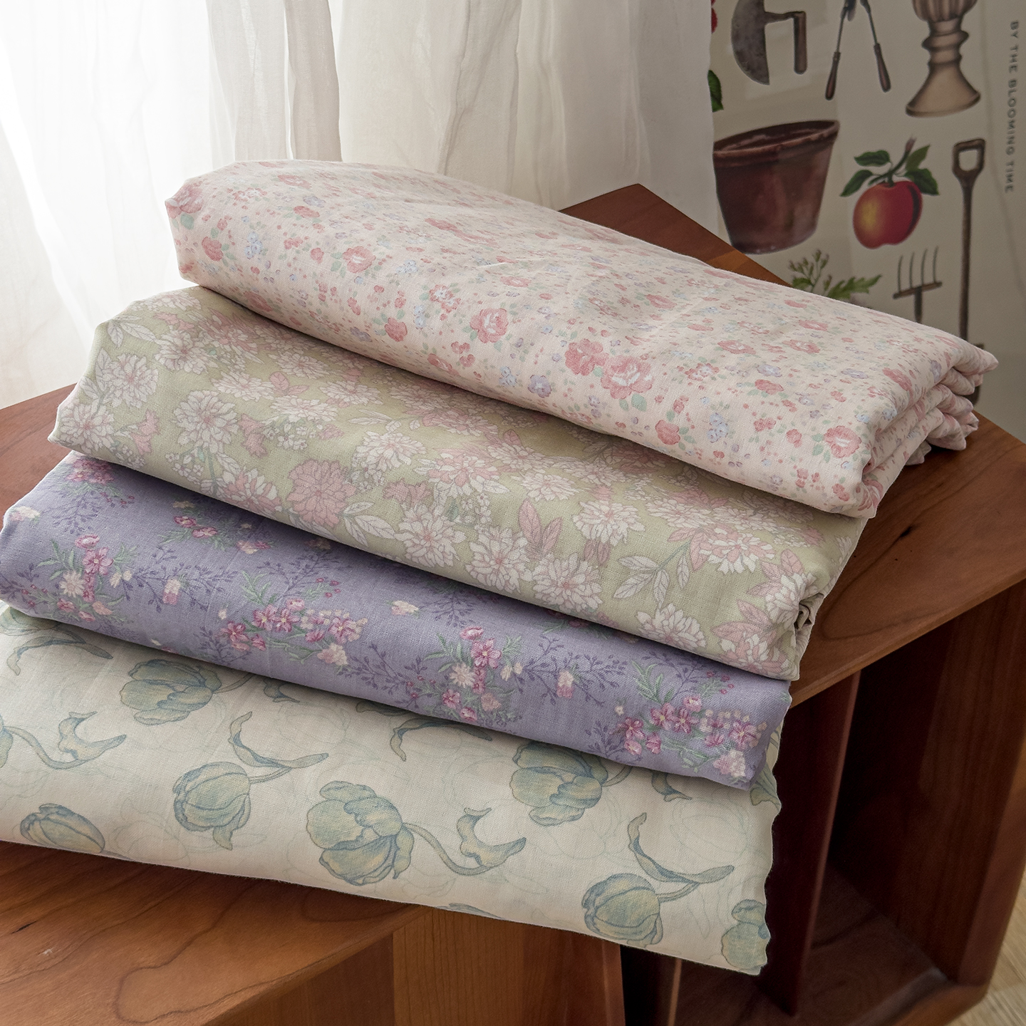 纯棉双层纱床单单件复古小碎花纱布床单亲肤透气A类全棉被单