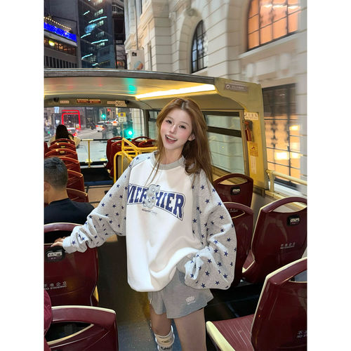 TURNED美式星星字母印花