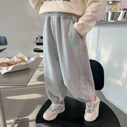 女童裤子春秋款2024新款运动裤中小童女宝宝洋气加绒儿童洋气卫裤