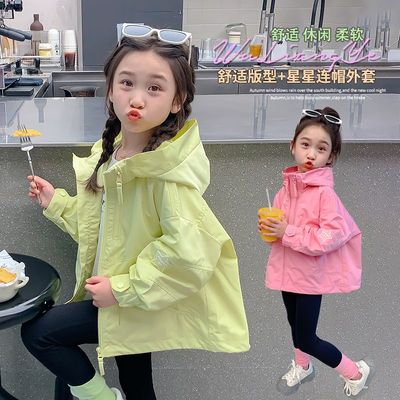 女童外套春秋款2025新款冲锋衣