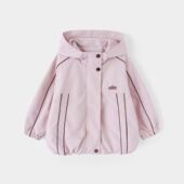 上衣休闲洋气儿童连帽时髦女孩外套潮 女童时尚 春季 防风衣2026新款