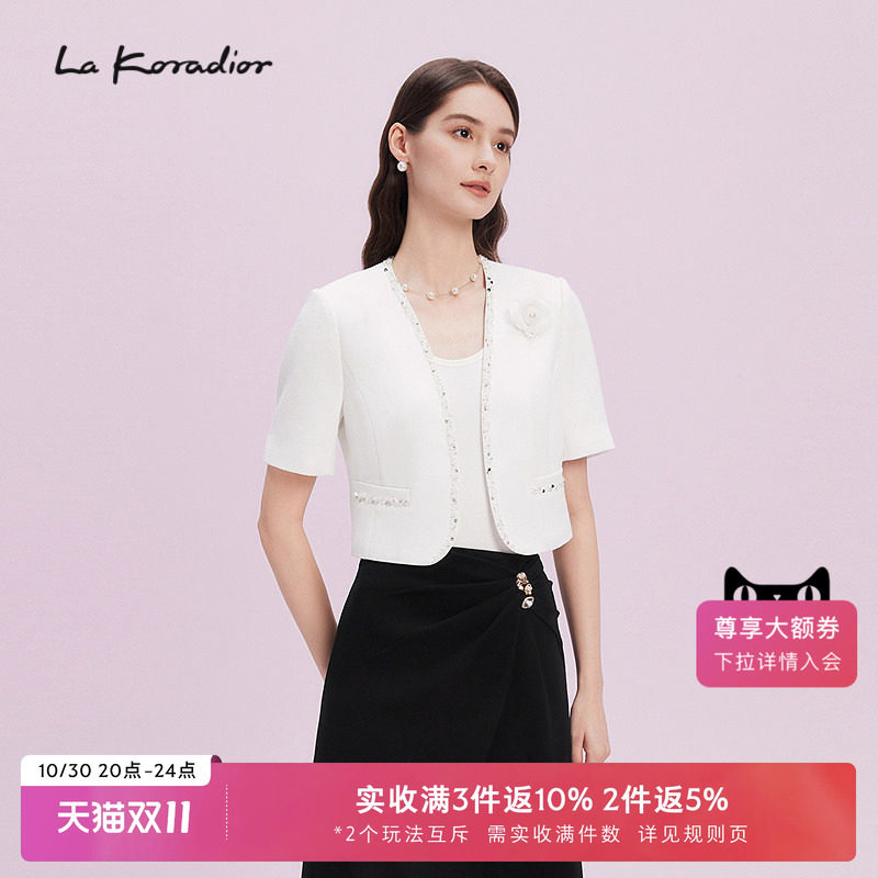 【商场同款】La koradior拉珂蒂时尚短袖西装女2025夏季新款外套