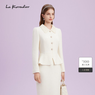 假两件翻领纯色连衣裙套装 新款 时尚 女 Koradior拉珂蒂商场同款