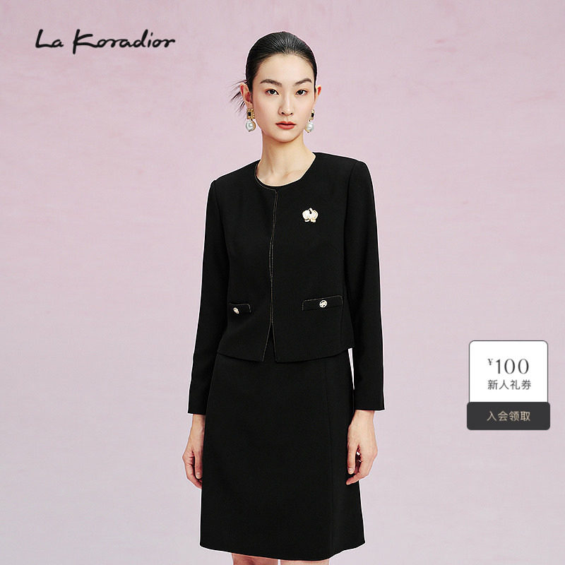 【进口三醋酸】La Koradior拉珂蒂时尚春季新款法式香风短款外套