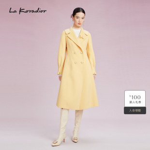 减龄女优雅秋冬新款 Lakoradior拉珂蒂时尚 气质收腰大衣 羊毛