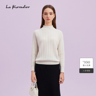 针织衫 Koradior拉珂蒂商场同款 半高领羊毛打底套头衫 羊毛