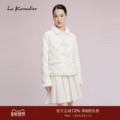 新中式 Koradior拉珂蒂鹅绒桑蚕丝丰盈奢感水貂毛羽绒服女