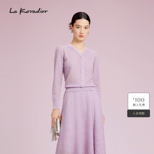 Koradior拉珂蒂秋季 新款 法式 套头外穿打底上衣 针织衫 羊毛
