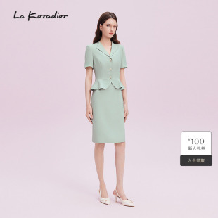 式 西装 2025商场同款 通勤连衣裙女 Koradior拉珂蒂显瘦优雅修身