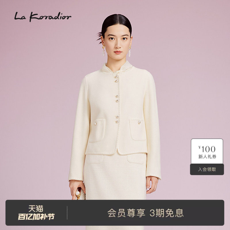 【羊毛】La Koradior拉珂蒂女商场同款时尚秋新款羊毛短款呢外套