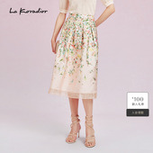 花卉艺术提花半身裙气质中长款 新款 伞裙女 Koradior拉珂蒂春季