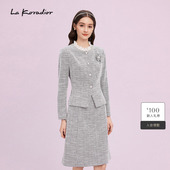 香风气质短上衣女外套 圆领单排扣法式 Koradior拉珂蒂商场同款