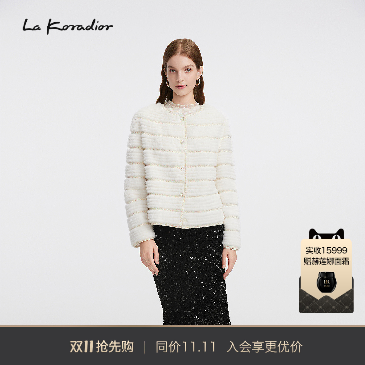 【丹麦进口SAGA级水貂】LaKoradior拉珂蒂秋香款裘皮外套