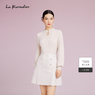羊毛 显瘦名媛套头针织衫 长袖 女 Koradior拉珂蒂减龄秋新款