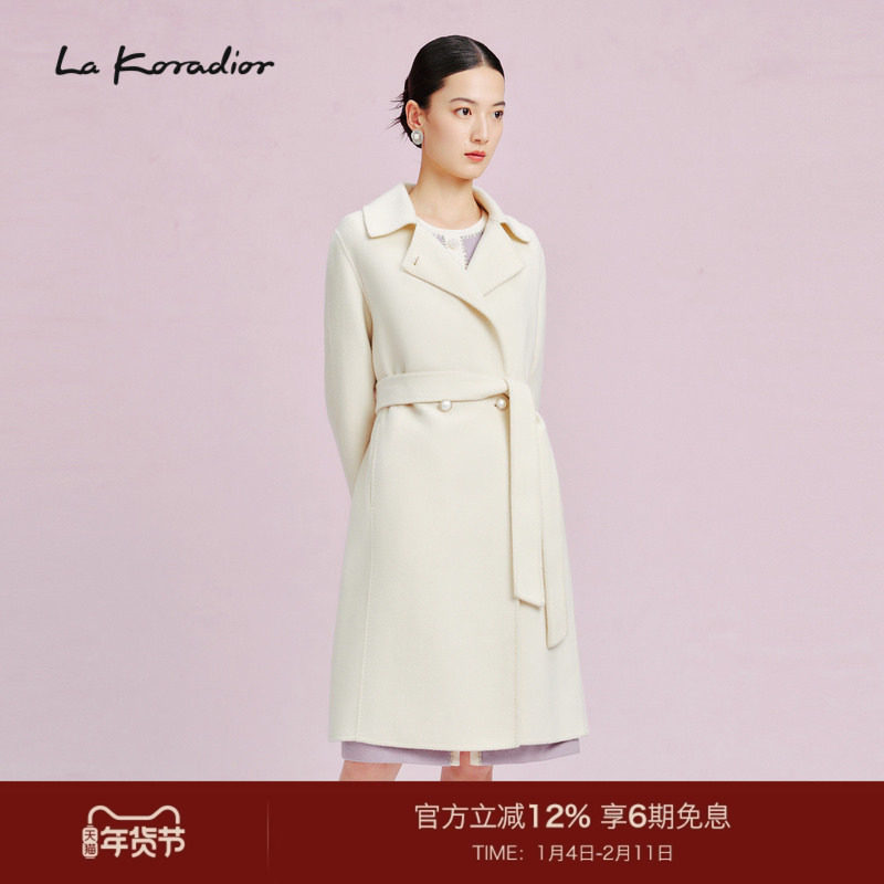 【羊毛】La Koradior拉珂蒂时尚女冬新款气质过膝毛呢大衣中长款,女装/女士精品,毛呢外套,淘宝优惠券,粉丝福利购,淘宝优惠卷