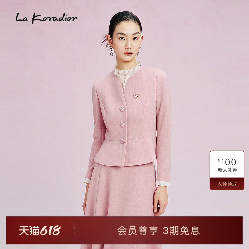 La Koradior拉珂蒂春季通勤新款时尚香风修身气质上衣短外套女